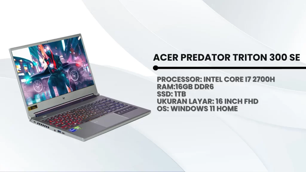 spesifikasi laptop Acer Predator Triton 300 SE